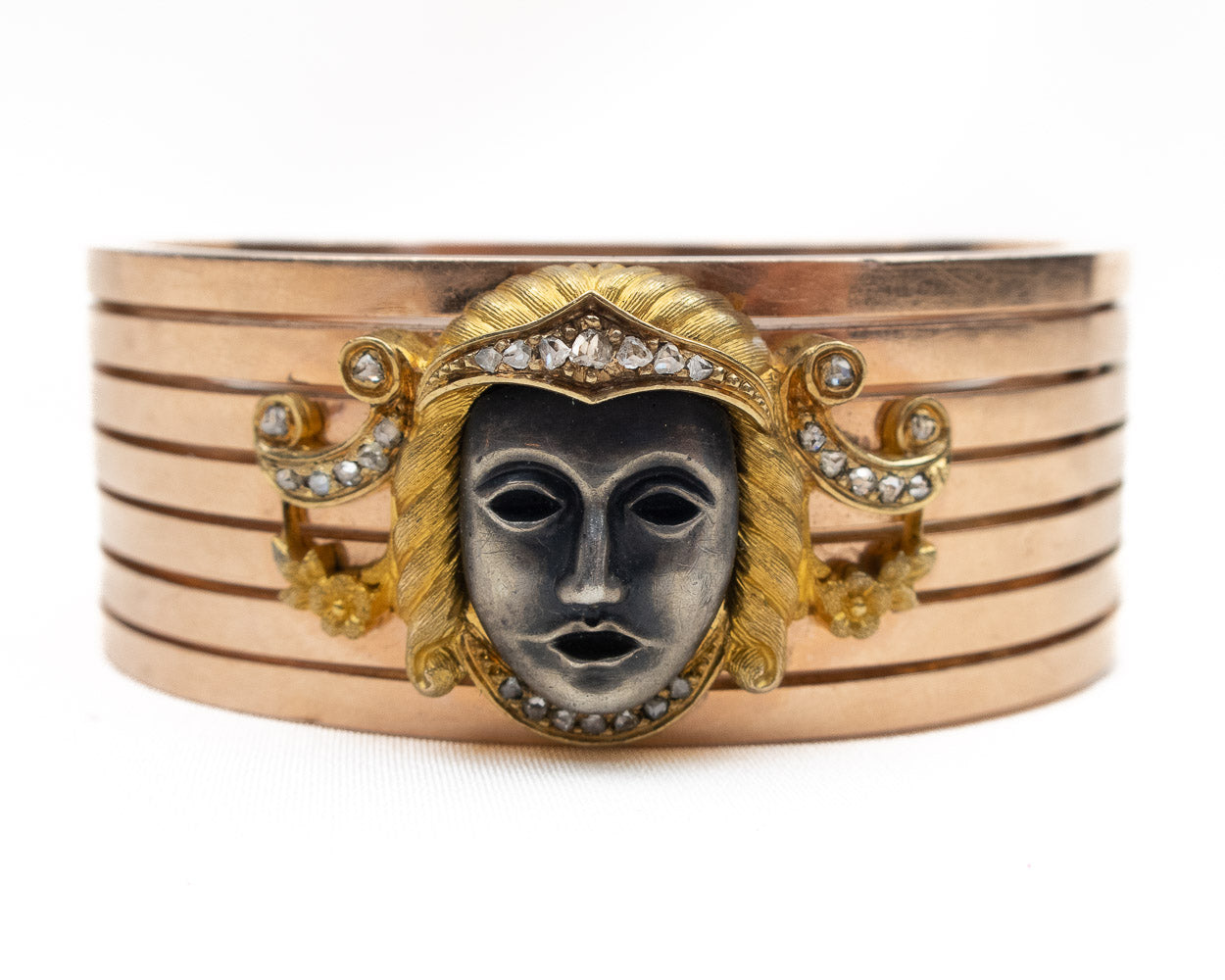 Victorian Bangle with Ornate Mask