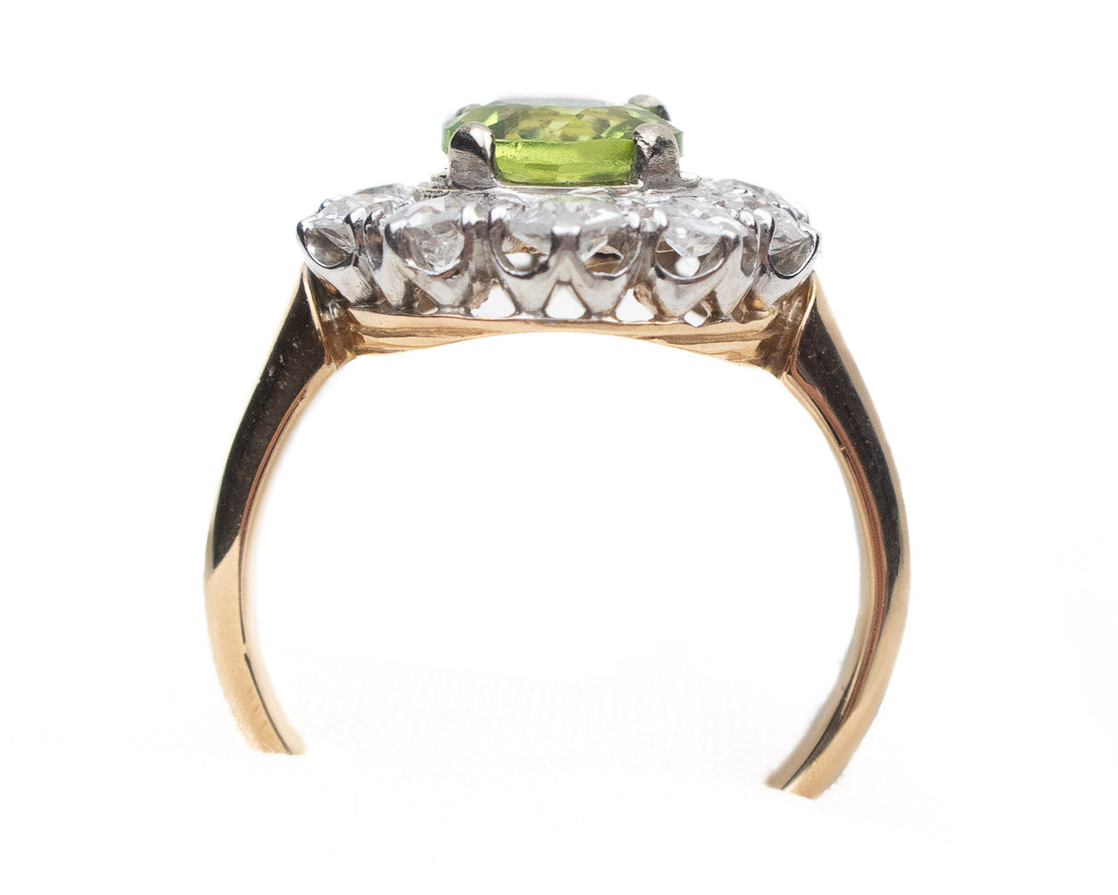 Edwardian French Diamond & Peridot Ring