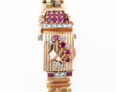 1940s Lucien Picard Ruby & Diamond Wristwatch